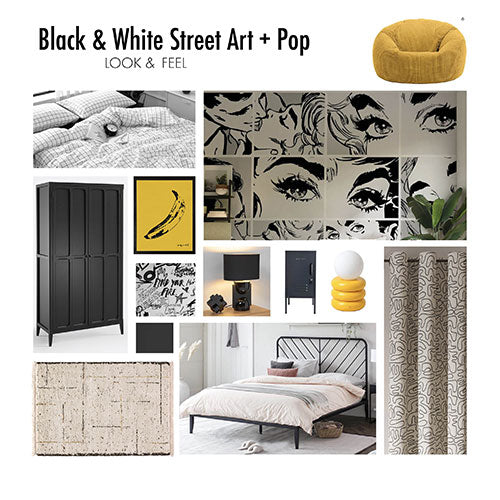 Street Art Black & White + Pink