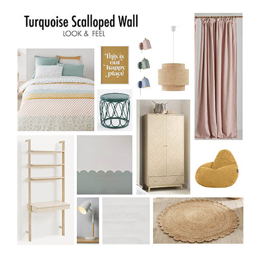 Turquoise Scalloped Wall
